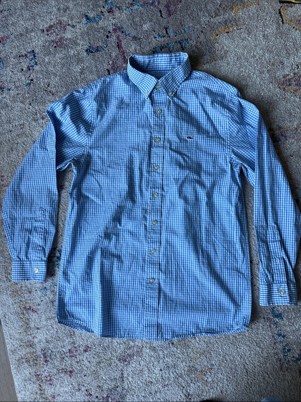 Vineyard Vines Blue Gingham Button-Down Shirt